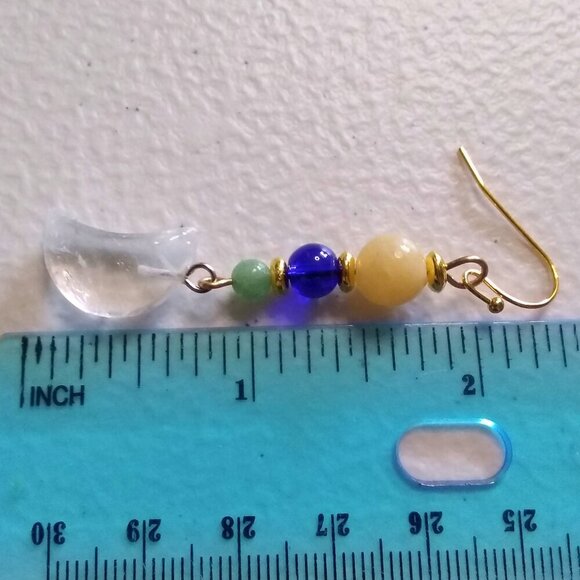 Playful Quartz Moon Dangle Earrings! - Picture 10 of 13